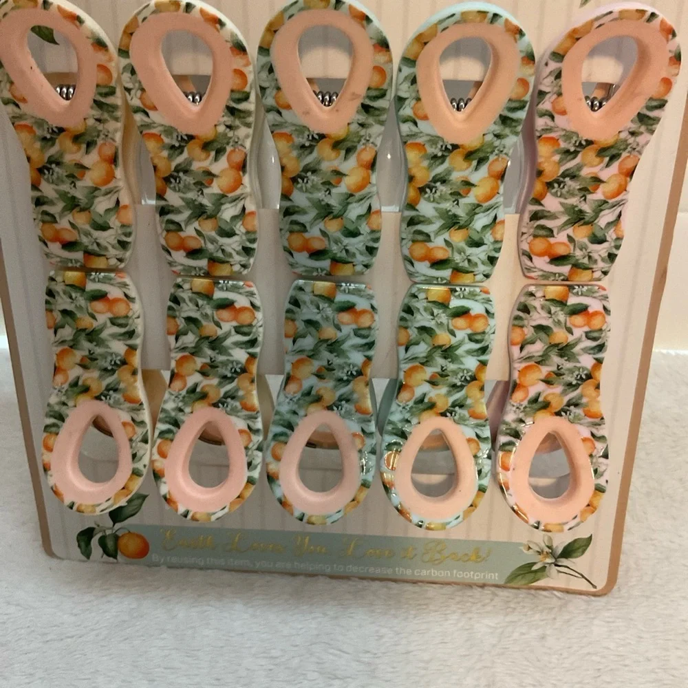 Marshalls Floral Peach Bag Clips - 10pc